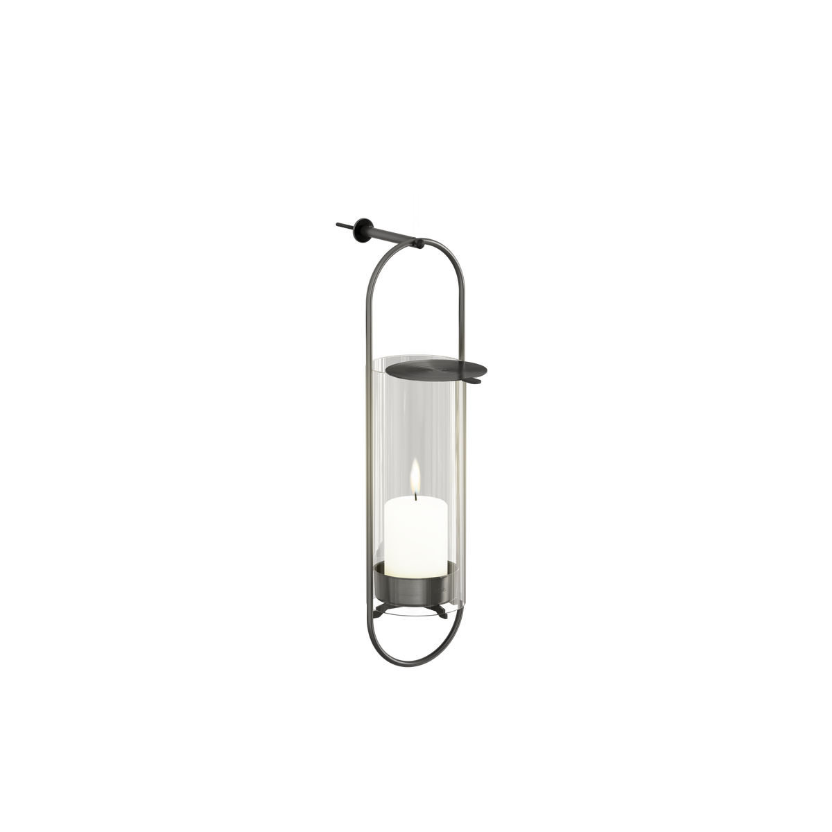 OVAL CANDLE Wandhalter schwarz gebürstet