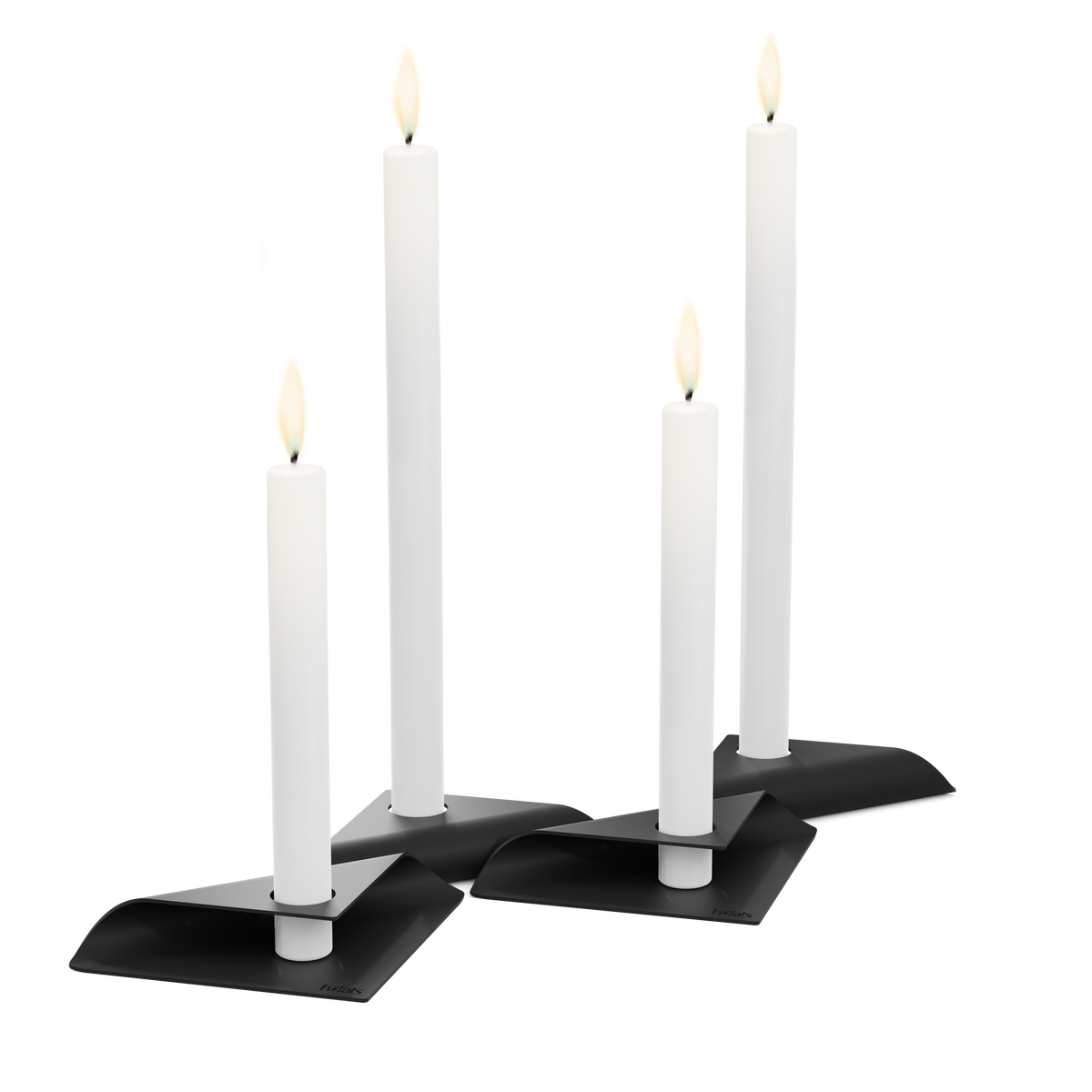 SQUARE CANDLE Kerzenhalter-Set schwarz