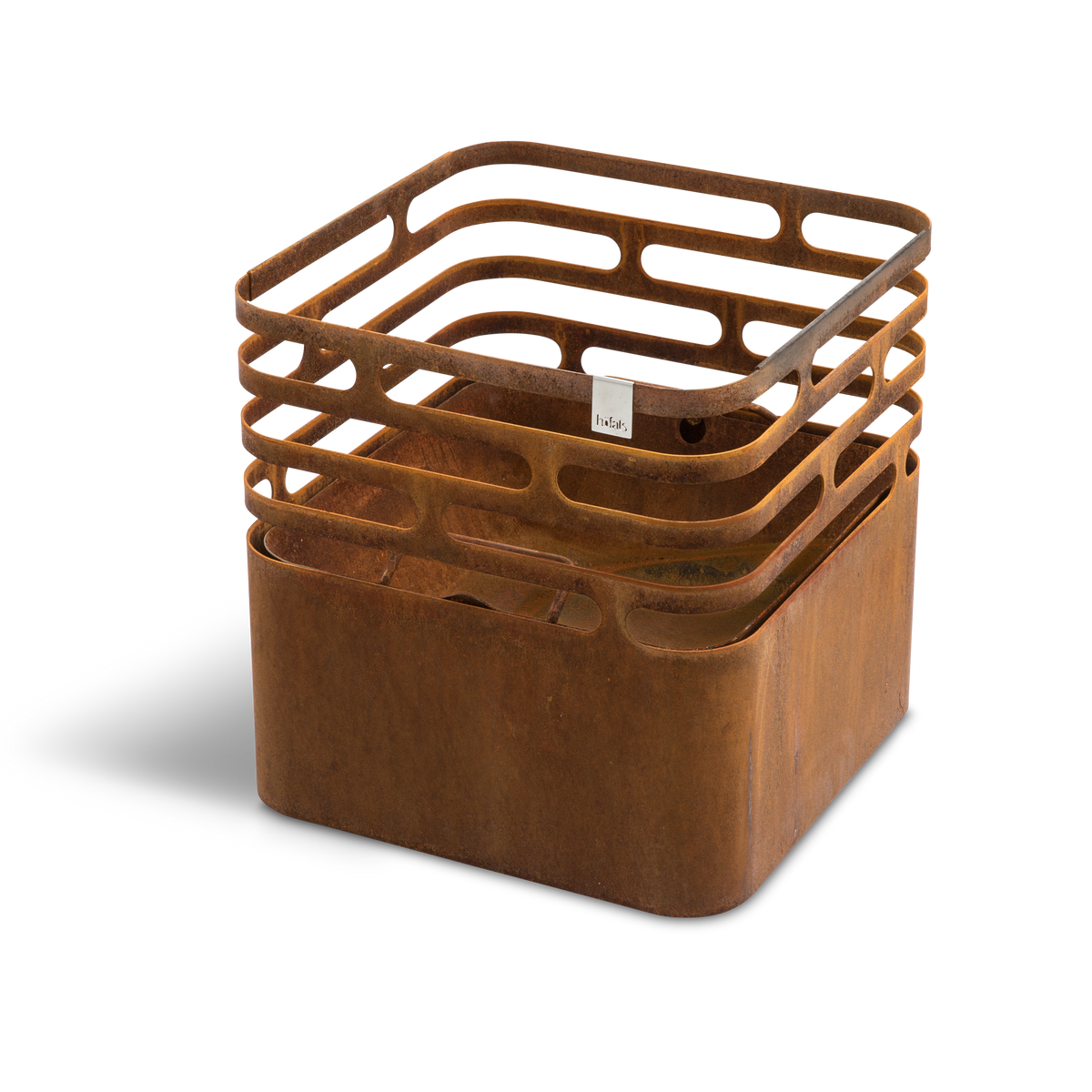 CUBE Feuerkorb Cortenstahl