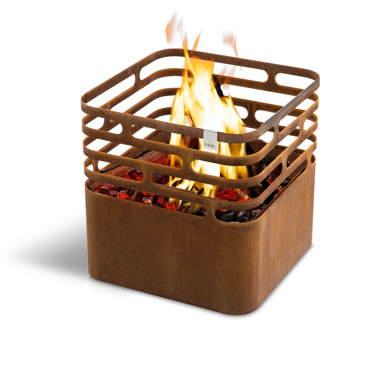 CUBE Feuerkorb Cortenstahl