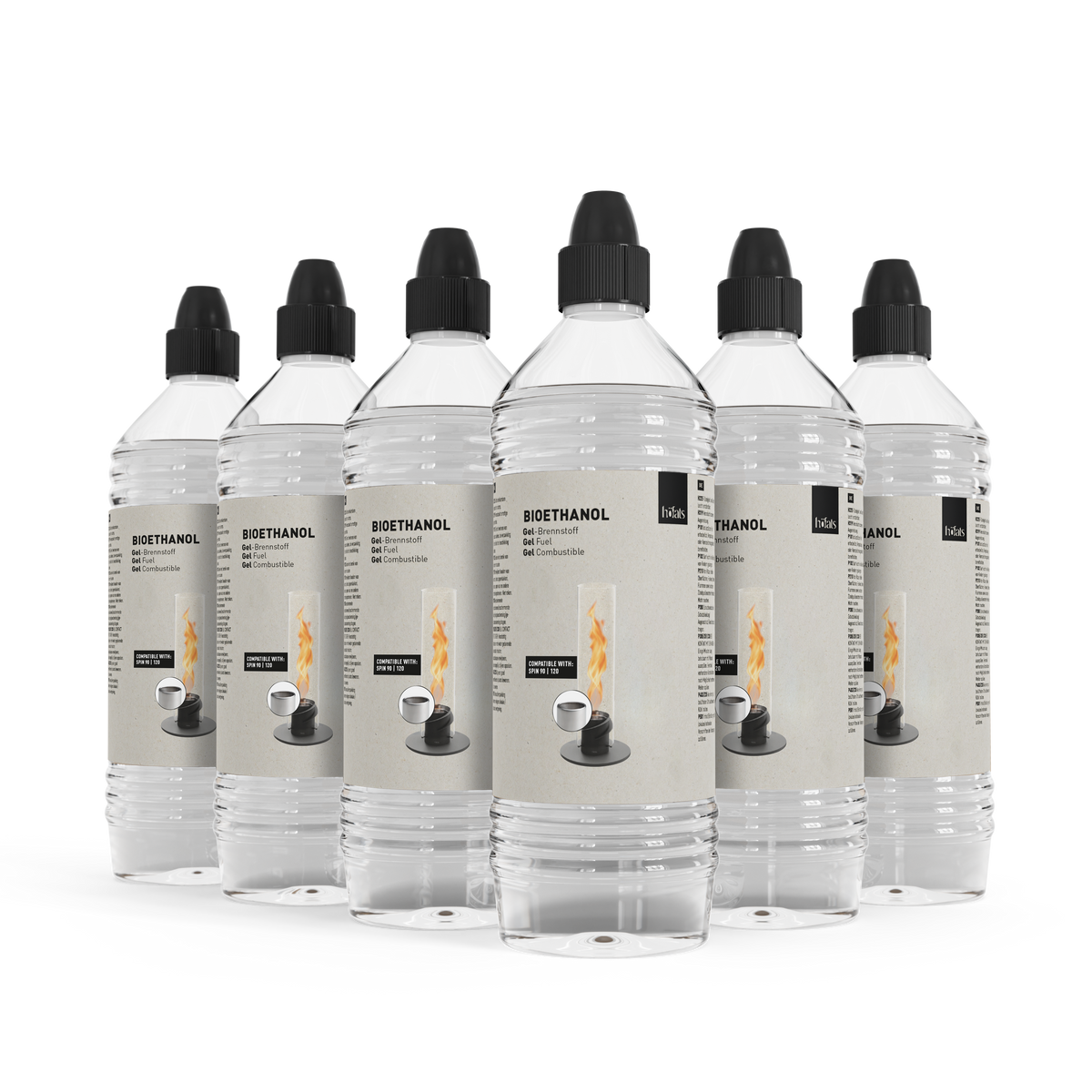 Bioethanol Gel-Brennstoff 1l Flasche – 6er-Pack