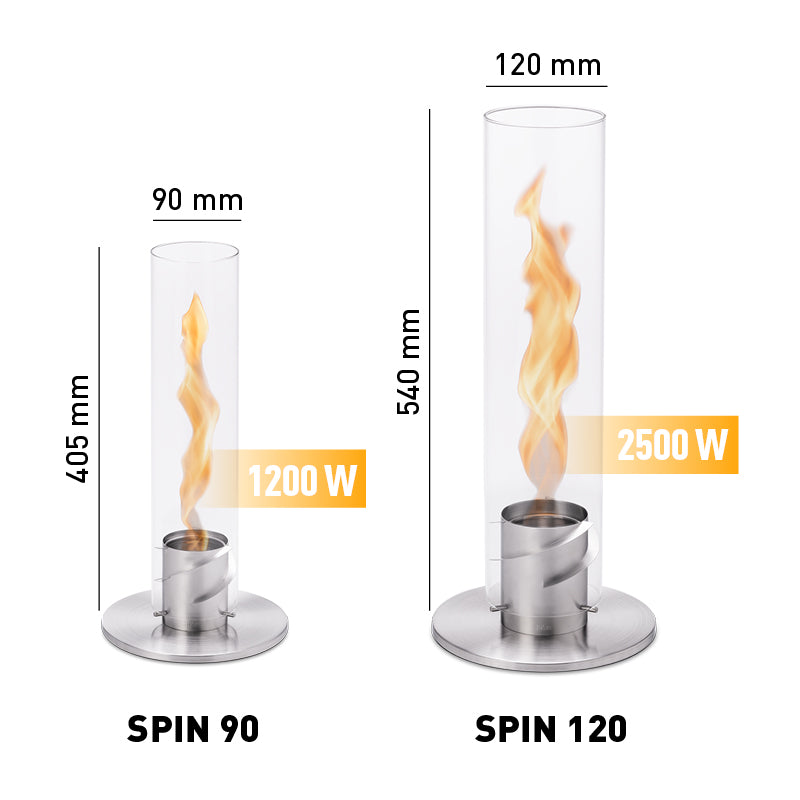 SPIN classic 90 Tischfeuer silber – Produktansicht 2