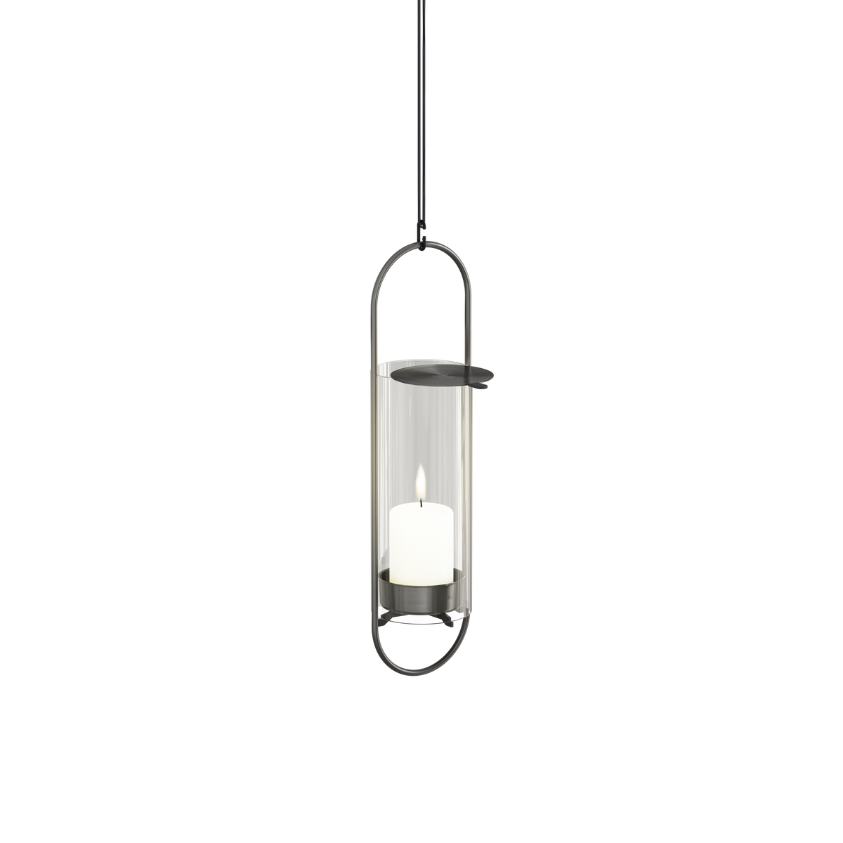 OVAL CANDLE 35 Kerzenhalter schwarz gebürstet
