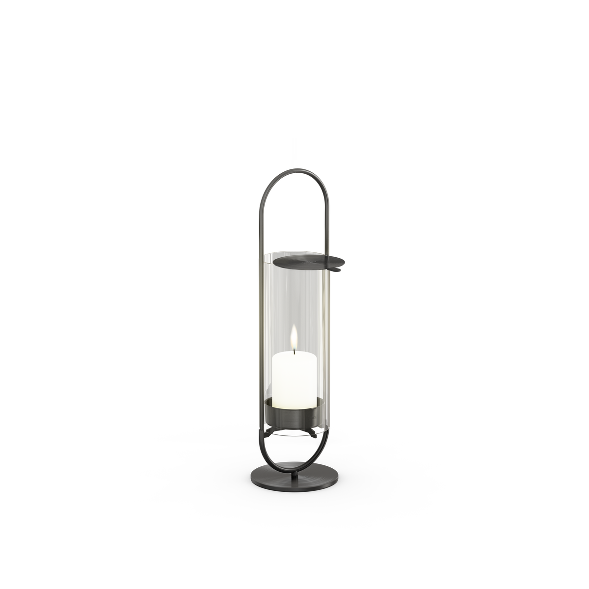 OVAL CANDLE 35 Kerzenhalter schwarz gebürstet