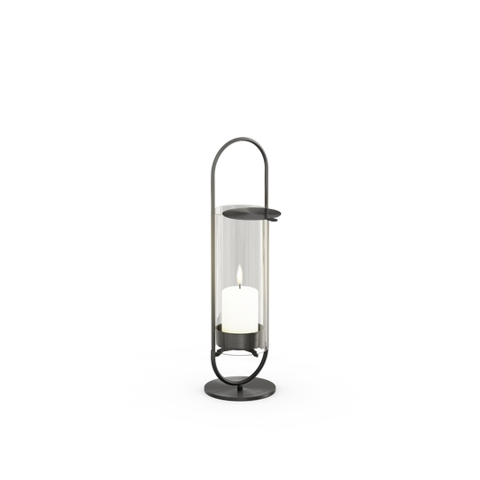 OVAL CANDLE 35 Kerzenhalter schwarz gebürstet