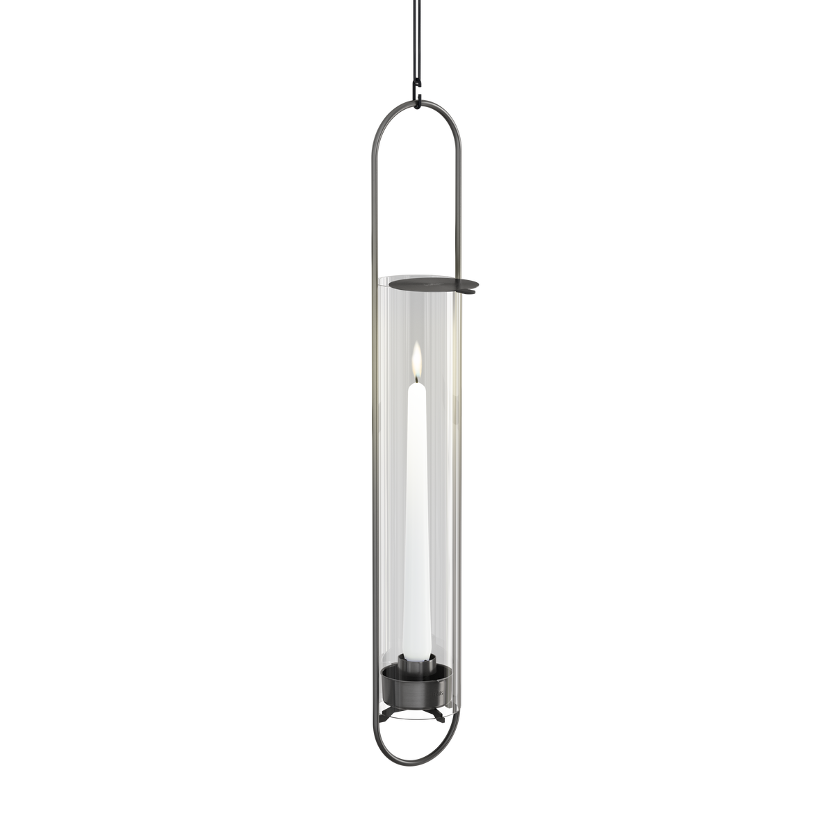 OVAL CANDLE 55 Kerzenhalter schwarz gebürstet