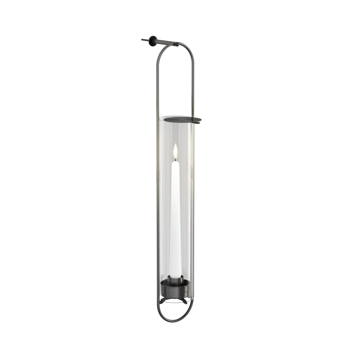 OVAL CANDLE Wandhalter schwarz gebürstet