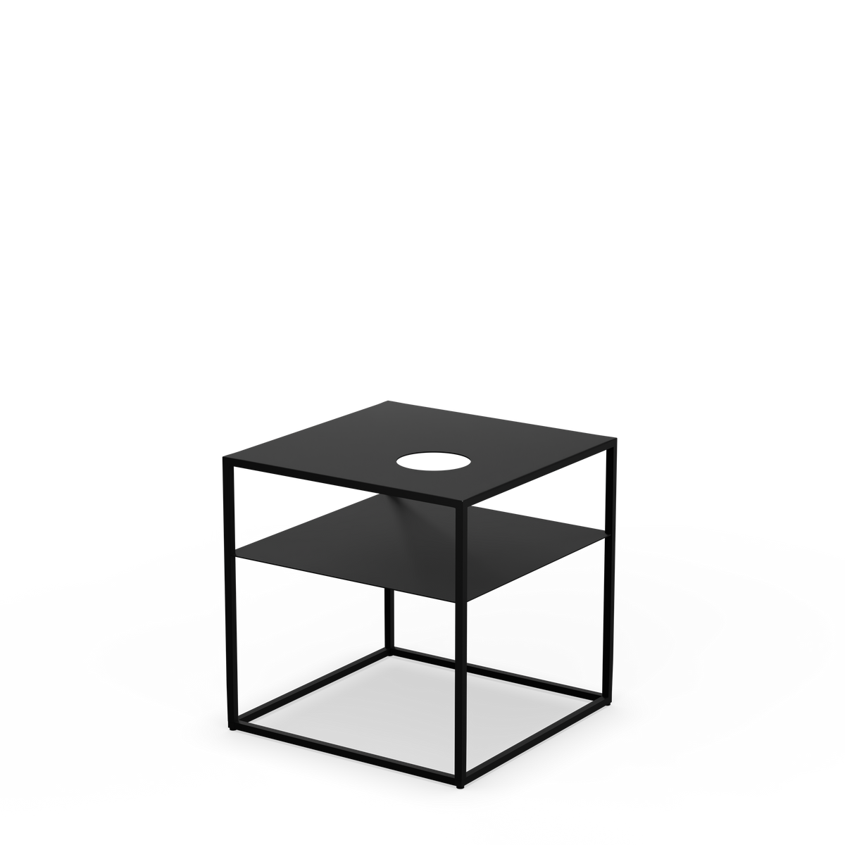 FIRE FRAME Lounge-Tisch mit SPIN air 1200 Einbau all black
