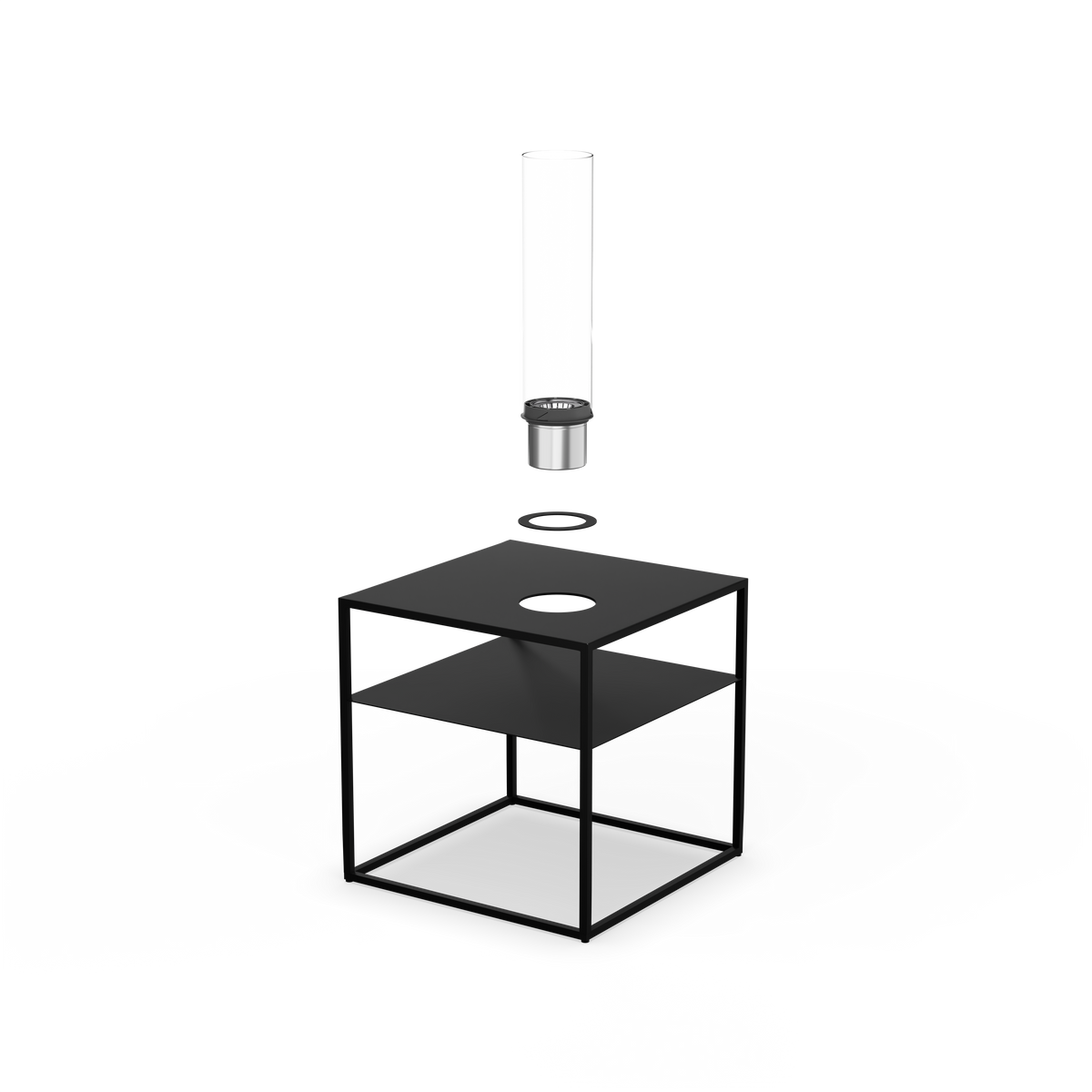 FIRE FRAME Lounge-Tisch mit SPIN air 900 Einbau