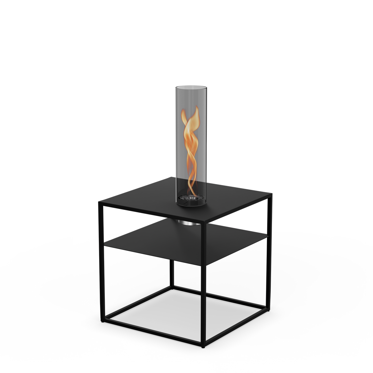 FIRE FRAME Lounge-Tisch mit SPIN air 900 Einbau all black
