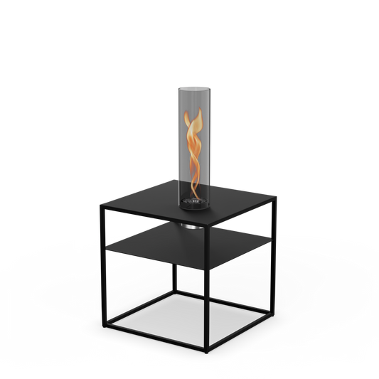 FIRE FRAME Lounge-Tisch mit SPIN air 900 Einbau all black