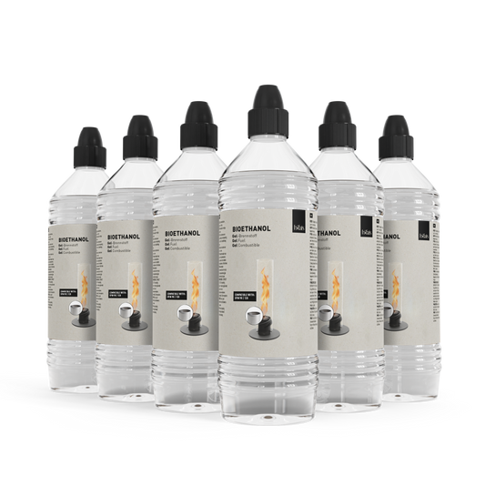 Bioethanol Gel-Brennstoff 1l Flasche – 6er-Pack