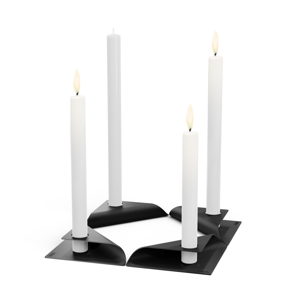 SQUARE CANDLE Kerzenhalter-Set schwarz