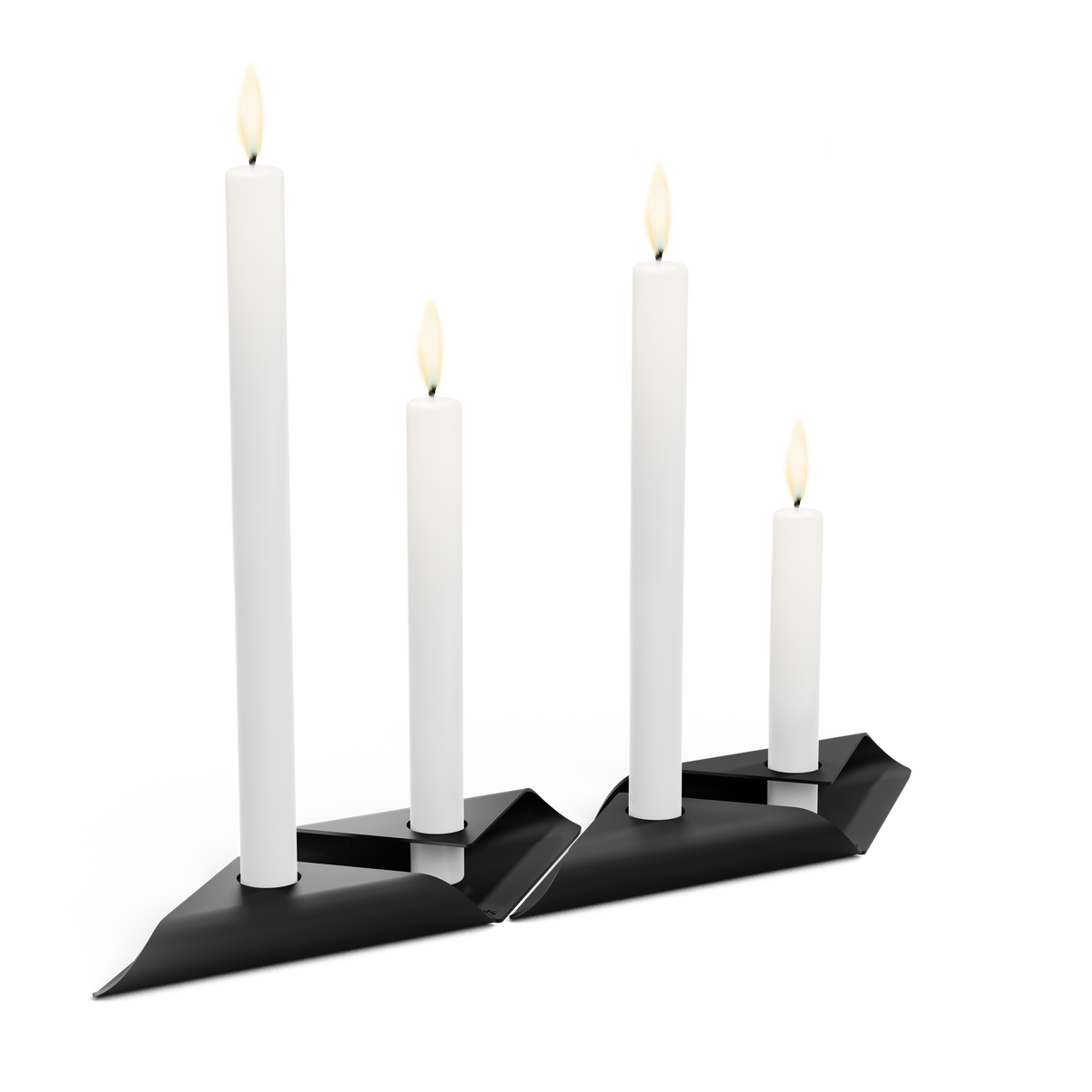 SQUARE CANDLE Kerzenhalter-Set schwarz