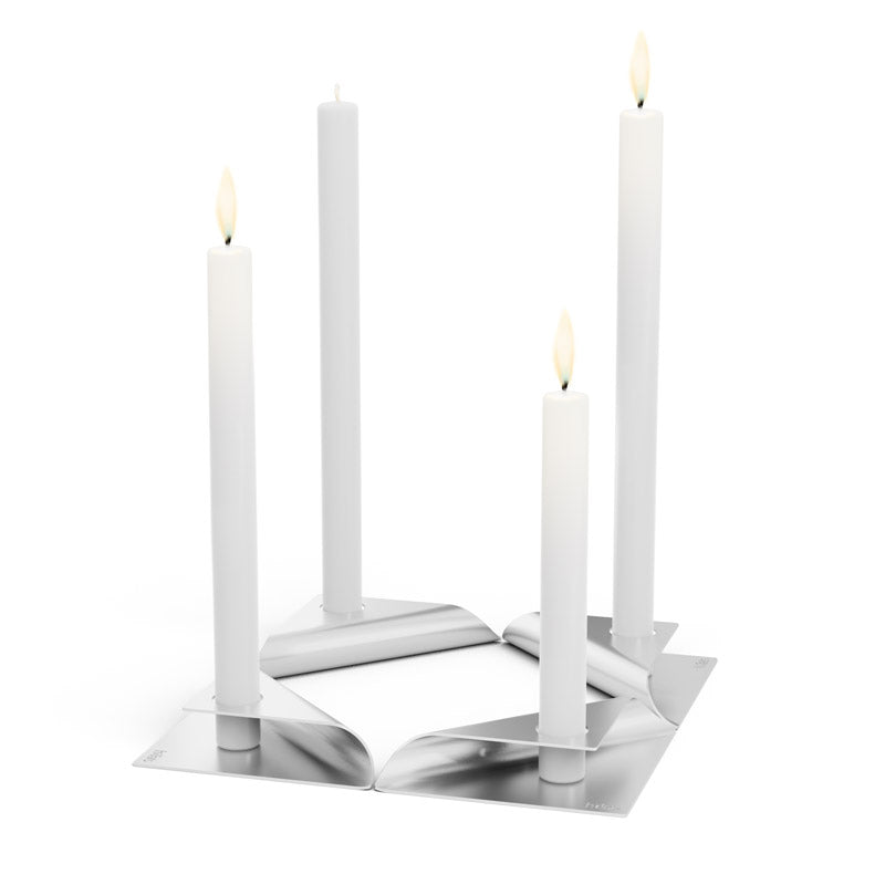 SQUARE CANDLE Kerzenhalter-Set silber – Produktansicht 1