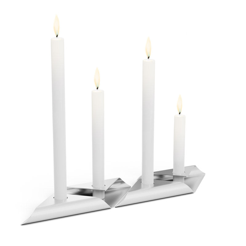 SQUARE CANDLE Kerzenhalter-Set silber – Produktansicht 2
